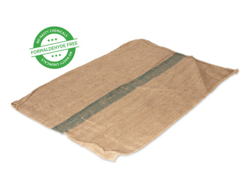 A Superior Pet Goods chemical free hessian bag with a green stripe