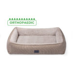 Superior Pet Goods Ortho Dog Lounger in Puppacino dog bed with a plush interior