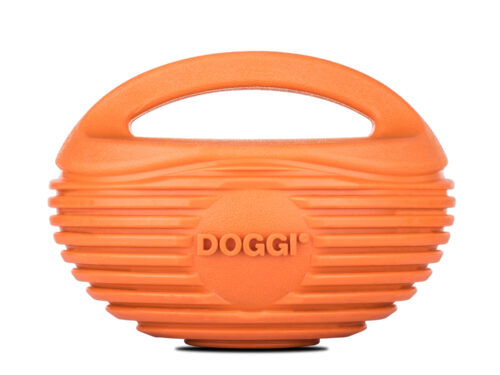 Rugby ball shaped dog toy by Doggi Catch and Carry