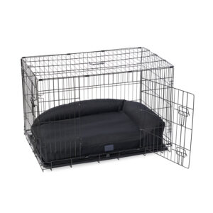 The Superior Pet Goods SnugSide Crate Bed in Ripstop photographed in a crate