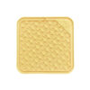 Katti lick mat in yellow with a fun mouse pattern