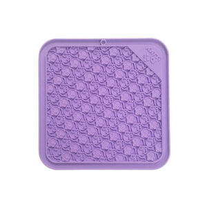 Katti lick mat in purple with a fun mouse pattern