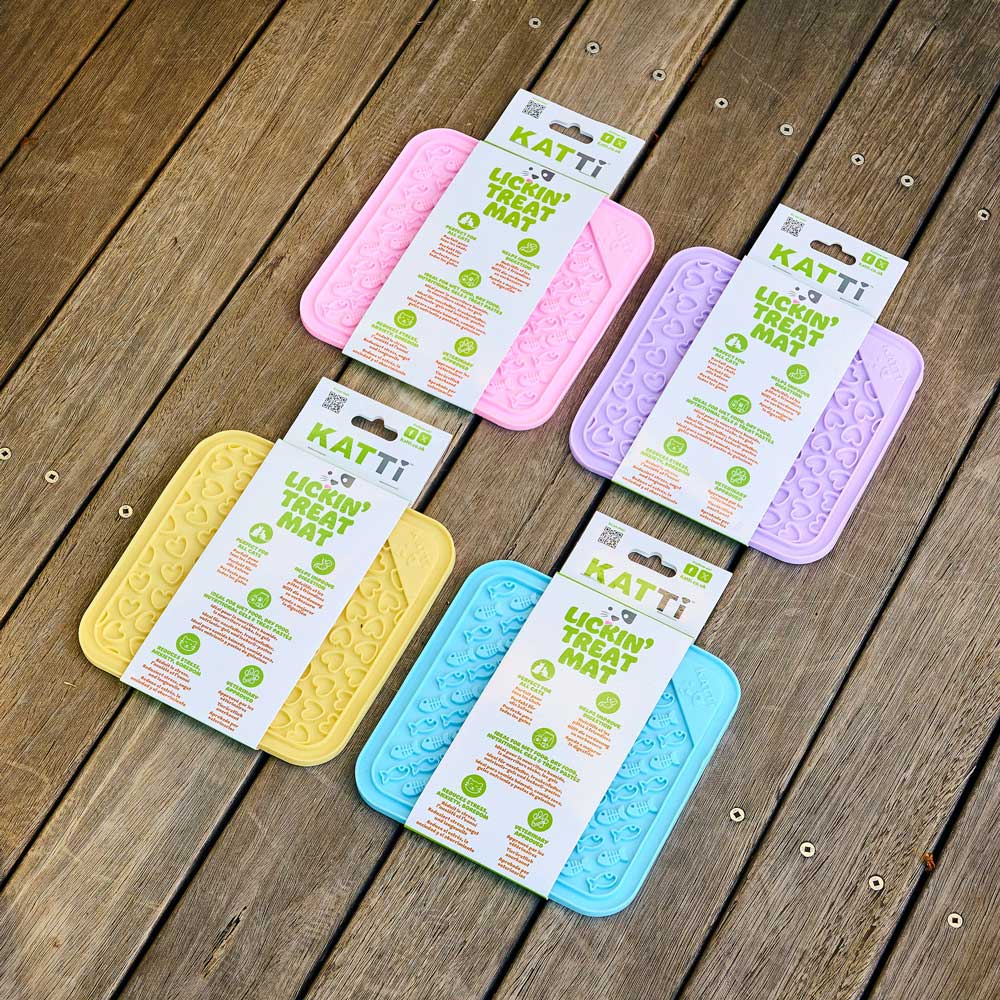 The Range of Katti lick mats on decking