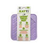 Katti cat lick mat in fun purple fish design in packaging