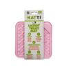 Katti cat lick mat in pink fish design in packaging