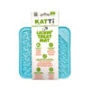 Katti cat lick mat in fun blue hearts design in packaging