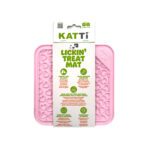 Katti cat lick mat in pink hearts design in packaging